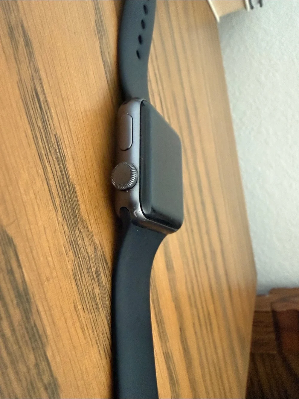 Black apple series 3 Smartwatch with Black Silicone Band - Electronics Wearable